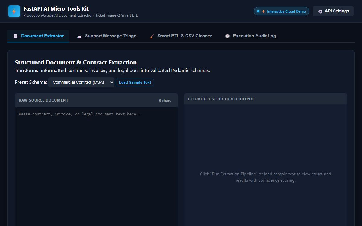 FastAPI AI Microtools Interface